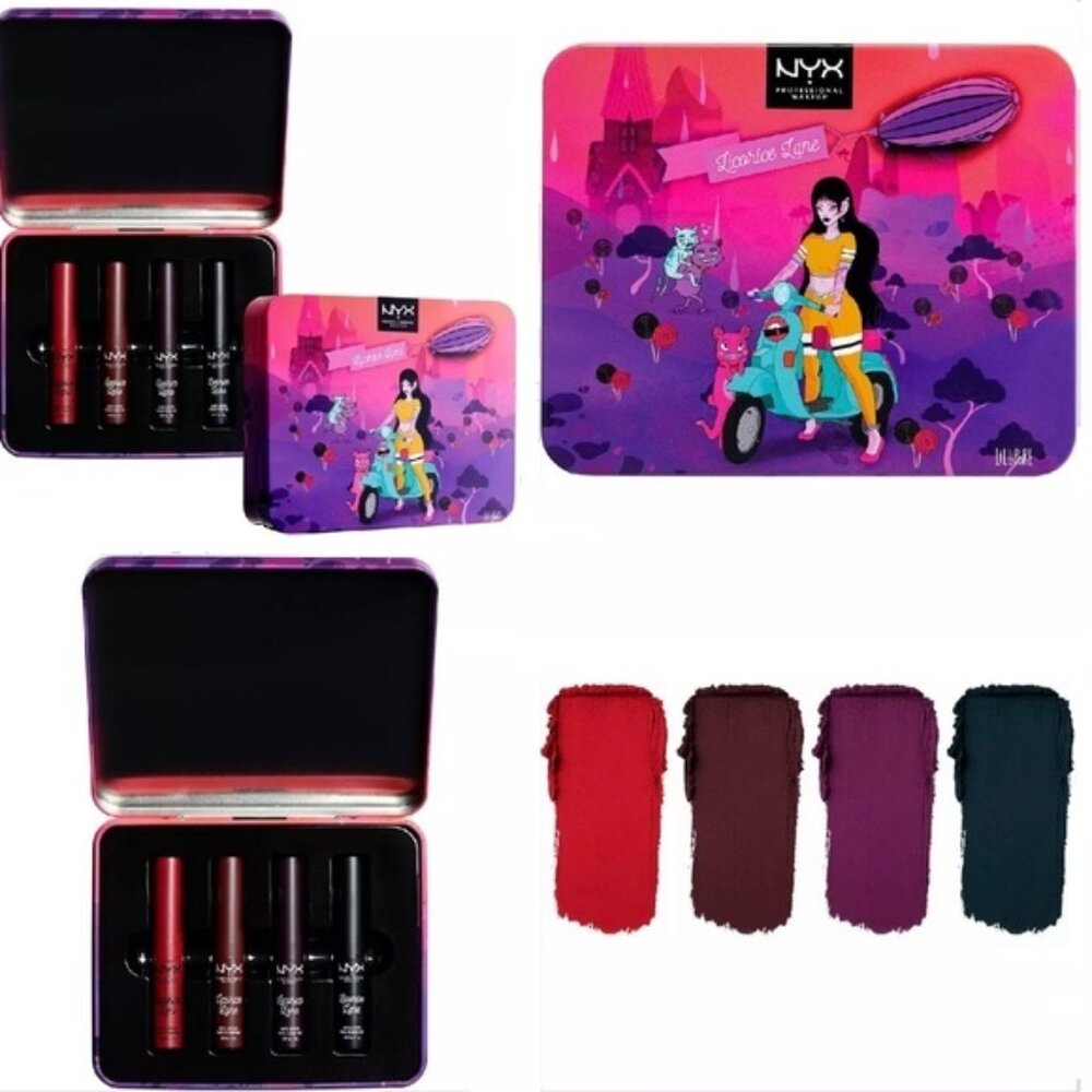 NEW NYX Professional Makeup 4-Pc. LIMITED EDITION Licorice Lane Matte Lippie Set